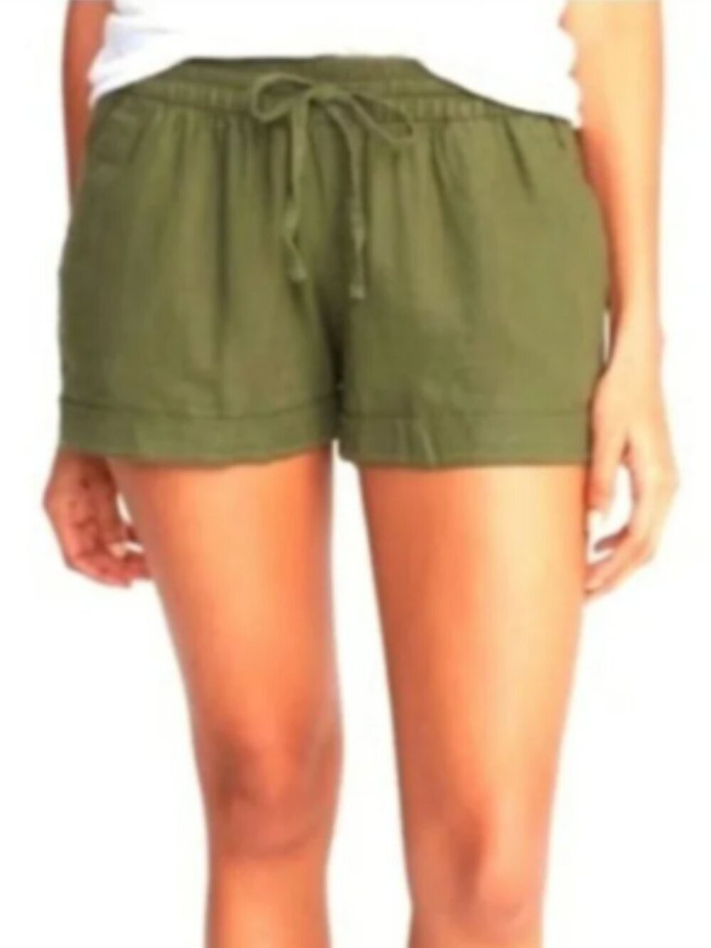 Old Navy Women's Size Medium High Rise Linen Short Hunter Pines Green Utility